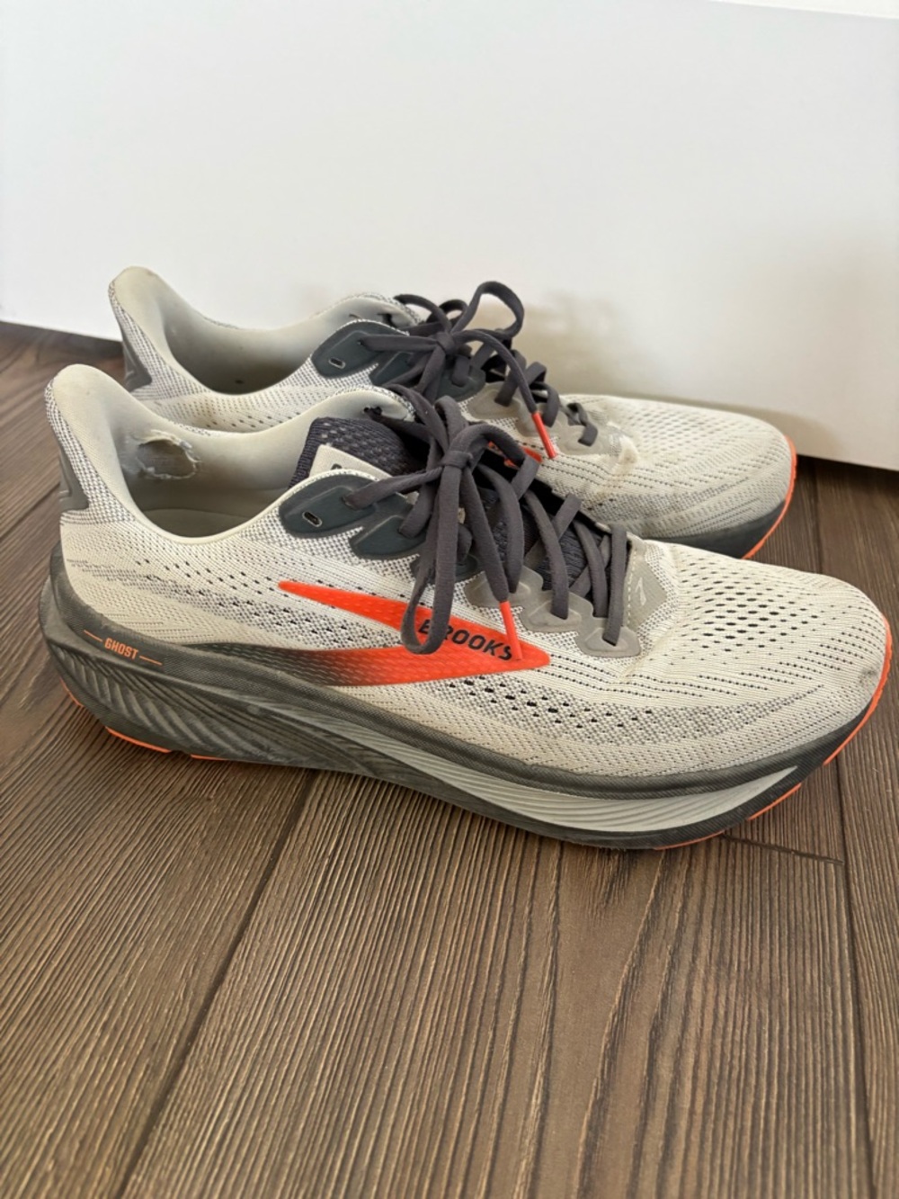 Brooks Ghost 17 - Running Shoes - Gray/Orange - Men's 10.5